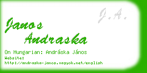 janos andraska business card