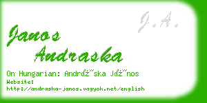 janos andraska business card